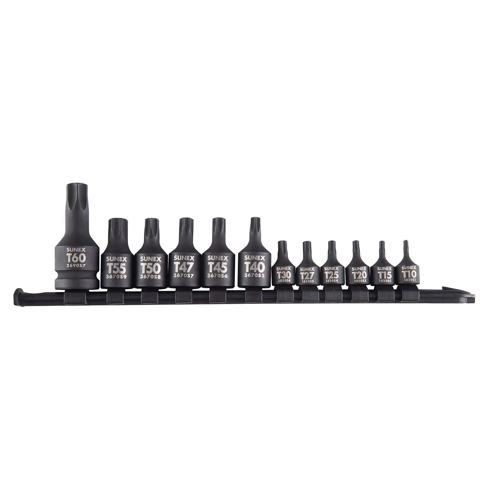 Sunex Tools Star Impact Socket Rail Set — 1/4in., 3/8in., 1/2in. Drive, 12 Pcs, Model# 1820SA
